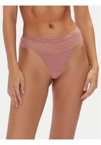 Calvin Klein Underwear Stringi 000QF7980E Różowy. Kolor: różowy. Materiał: syntetyk