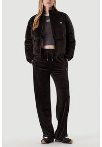 Guess - GUESS Сzarna zamszowa kurtka damska Couture Puffer, Rozmiar L. Kolor: czarny. Materiał: zamsz #2