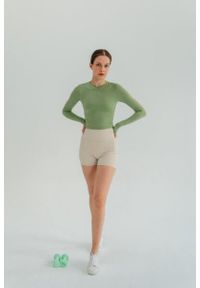 MOONHOLI - Longsleeve do jogi damski Moonholi Vogue z długim rękawem. Kolor: zielony. Długość rękawa: długi rękaw. Długość: długie. Sport: joga i pilates