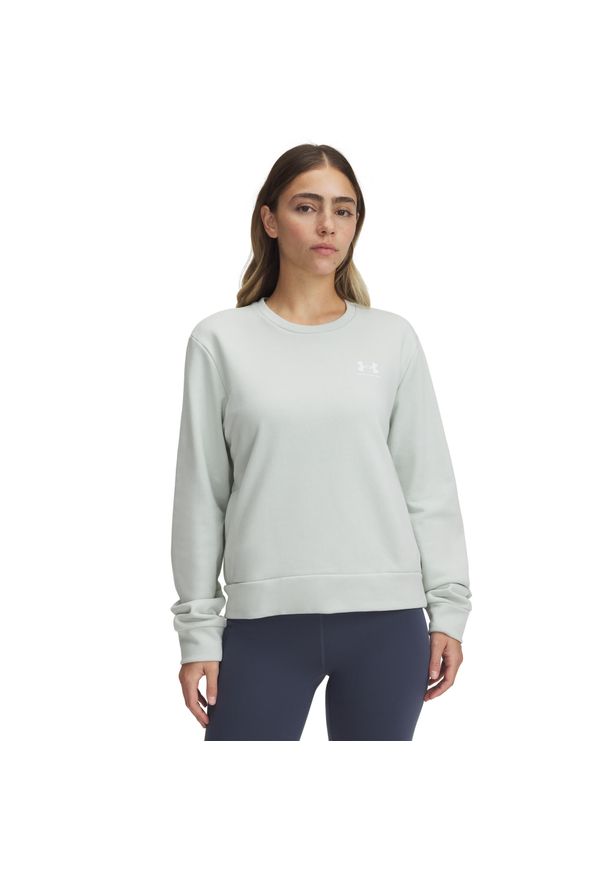 Bluza damska Under Armour Rival Terry. Kolor: zielony, biały, wielokolorowy. Materiał: polar. Sezon: zima