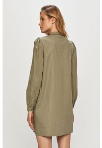 JDY - Jacqueline de Yong - Sukienka. Kolor: zielony. Materiał: tkanina, bawełna. Wzór: gładki. Typ sukienki: rozkloszowane #5