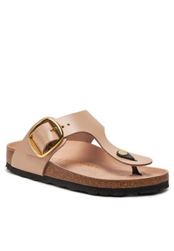 Birkenstock Japonki Gizeh 1026572 Beżowy. Kolor: beżowy. Materiał: skóra