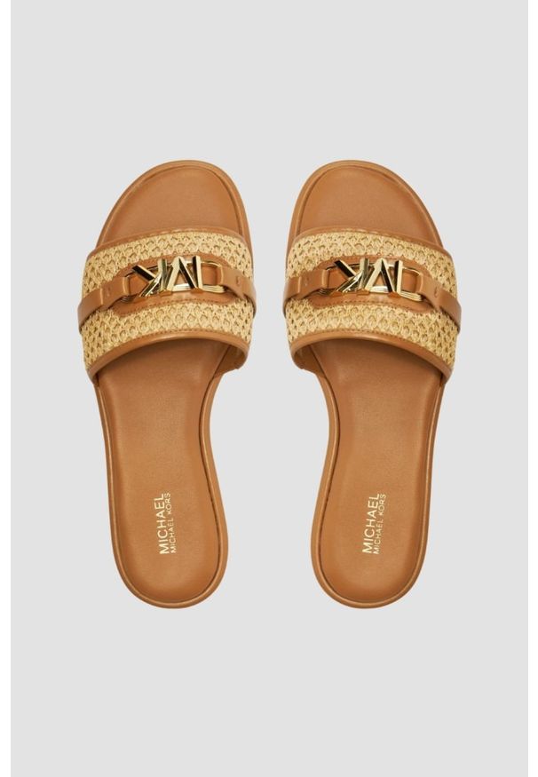 Michael Kors - MICHAEL KORS Brązowe klapki Ember, Rozmiar 39,5. Kolor: brązowy