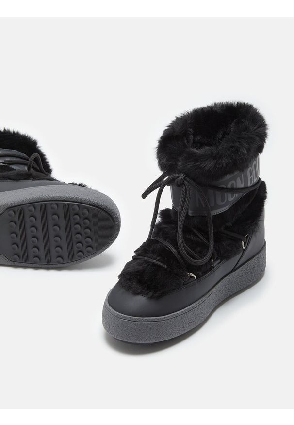 Moon Boot LTRACK FAUX FUR WP Śniegowce damskie. Kolor: czarny