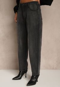Renee - Szare Jeansy Mom Fit High Waist Ralima. Stan: podwyższony. Kolor: szary. Długość: długie #5