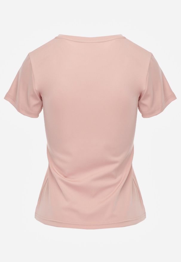 Born2be - Różowy Gładki T-shirt o Klasycznym Kroju Lycoris. Okazja: do domu, do pracy, na co dzień. Kolor: różowy. Materiał: jeans. Wzór: gładki. Styl: klasyczny