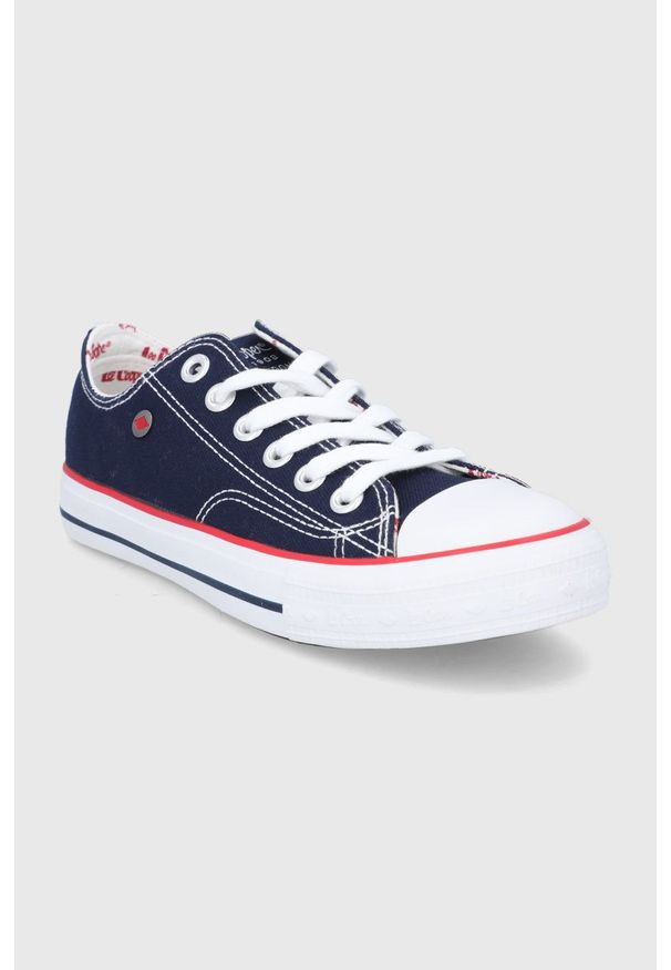 Lee Cooper tenisówki damskie kolor granatowy. Nosek buta: okrągły. Zapięcie: sznurówki. Kolor: niebieski. Szerokość cholewki: normalna
