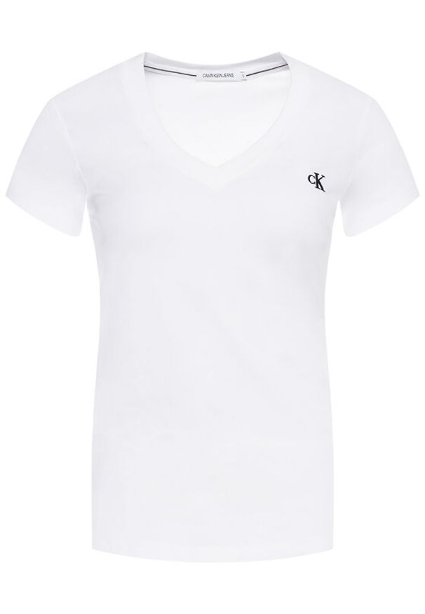 Calvin Klein Jeans T-Shirt J20J213716 Biały Regular Fit. Kolor: biały. Materiał: bawełna