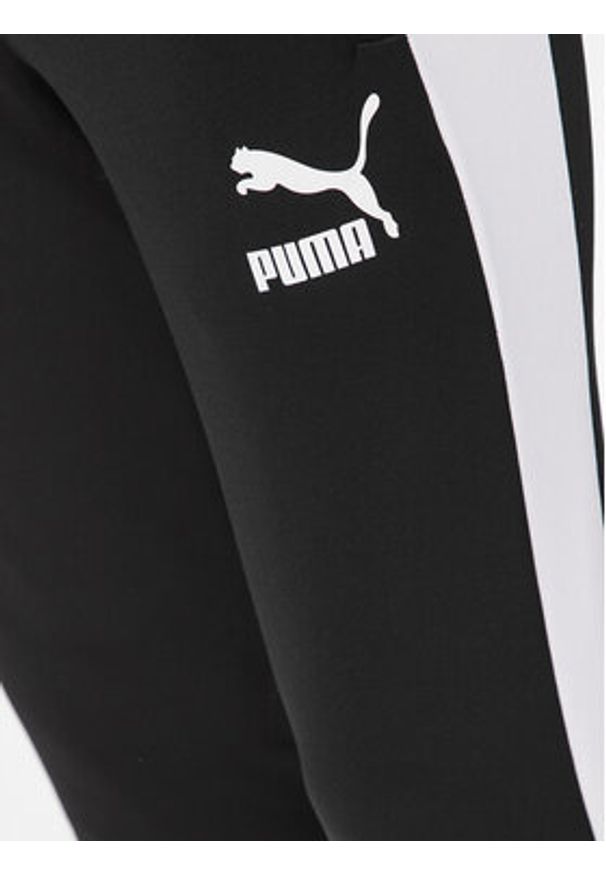 Puma Spodnie dresowe Iconic T7 530098 Czarny Regular Fit. Kolor: czarny. Materiał: bawełna