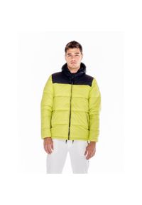 LEONE 1947 APPAREL - Męska kurtka z kapturem Welcome Back. Typ kołnierza: kaptur. Kolor: żółty. Materiał: tkanina. Sport: turystyka piesza
