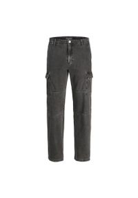Jeans Jack & Jones Eddie Wade 348 czarny denim. Kolor: czarny. Materiał: denim, jeans. Sport: skateboard #1
