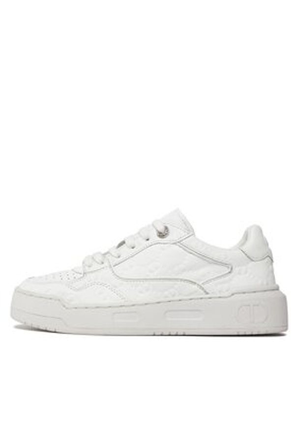 TwinSet - TWINSET Sneakersy 232TCP260 Biały. Kolor: biały. Materiał: skóra