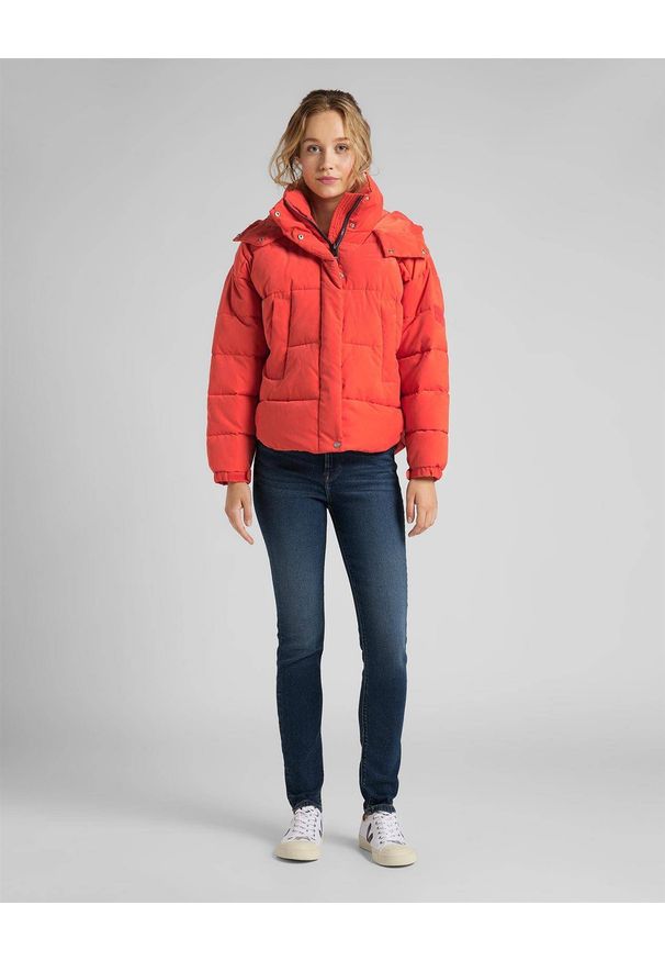 Lee - LEE PUFFER JACKET DAMSKA KURTKA PUCHOWA POINCIANA L56VMMOL 112113120. Materiał: puch