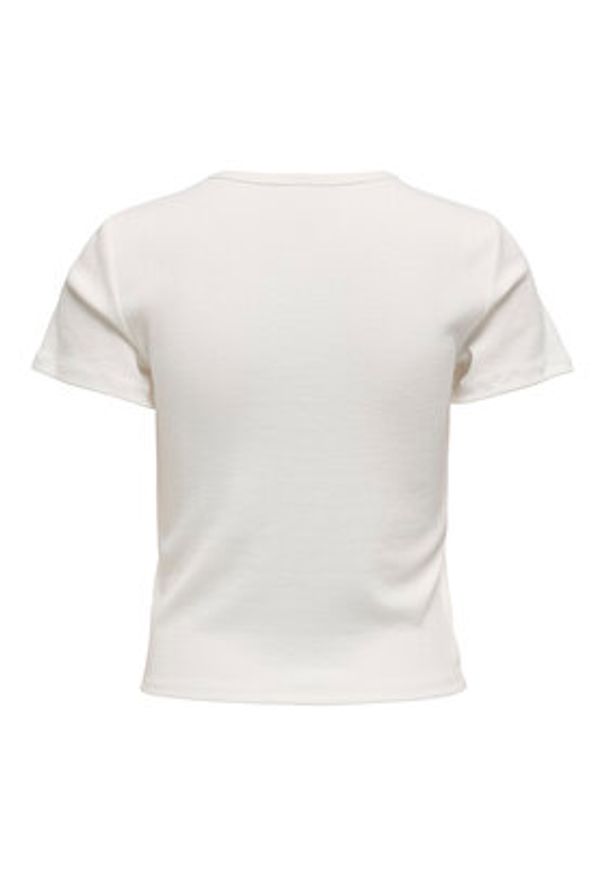 only - ONLY T-Shirt Daniella 15350554 Biały Slim Fit. Kolor: biały. Materiał: syntetyk