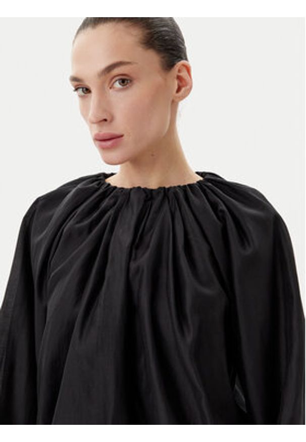Eleh Bluzka ESS250056 Czarny Regular Fit. Kolor: czarny. Materiał: syntetyk