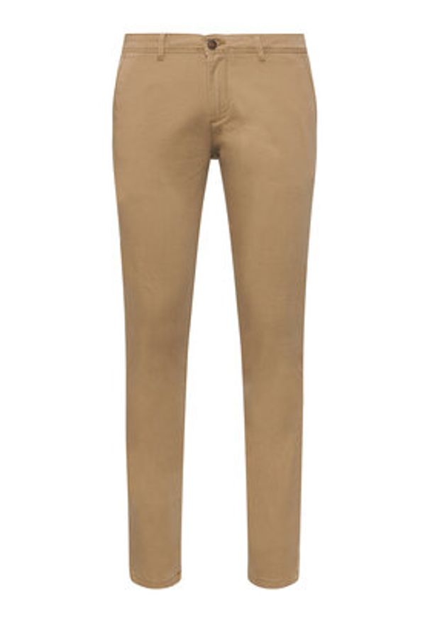 Jack & Jones - Jack&Jones Chinosy Marco Bowie 12150160 Beżowy Slim Fit. Kolor: beżowy. Materiał: bawełna
