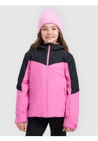 4f - 4F Kurtka narciarska membrana 5000 dziewczęca - różowa 122 (6-7 lat). Kolor: różowy. Materiał: poliester, materiał. Sezon: lato #1