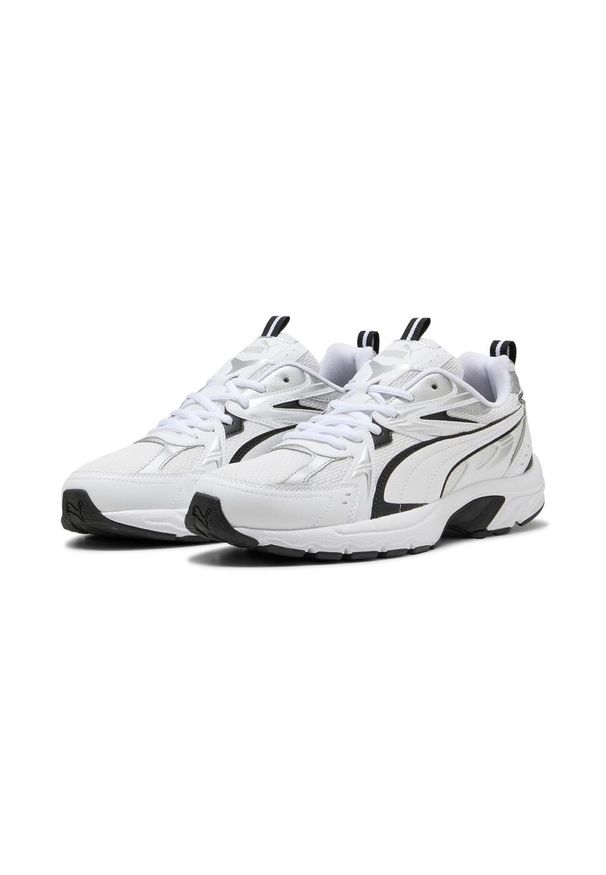 Sneakersy męskie Puma Milenio Tech. Kolor: biały. Materiał: syntetyk, materiał. Szerokość cholewki: normalna. Sezon: lato. Sport: turystyka piesza