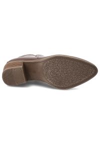 Brązowe Botki Hee Skórzane Kowbojki Damskie. Okazja: na co dzień. Kolor: brązowy. Materiał: skóra. Sezon: zima, jesień. Obcas: na obcasie. Styl: casual, elegancki. Wysokość obcasa: średni #4