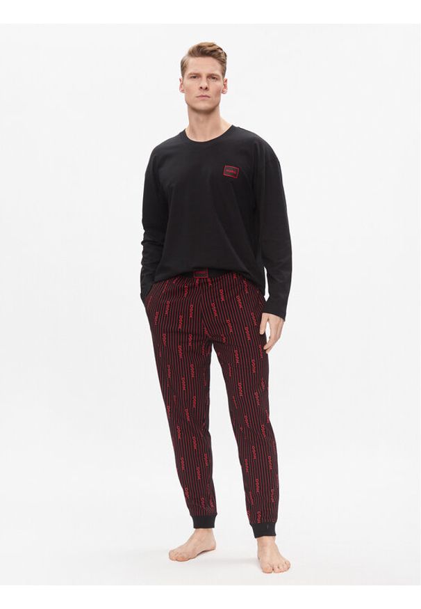 Hugo Piżama Acid Logo 50510471 Czarny Relaxed Fit. Kolor: czarny. Materiał: bawełna