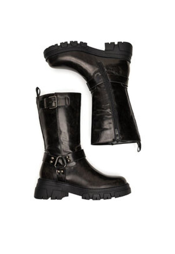 MEXX Botki MI001805043W Czarny. Kolor: czarny. Materiał: skóra