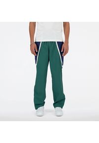 Spodnie męskie New Balance MP33589TFN – zielone. Kolor: zielony. Materiał: materiał, nylon