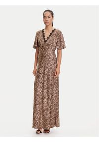 Guess Sukienka wieczorowa W5YK01 WHEZ2 Beżowy Regular Fit. Kolor: beżowy. Materiał: wiskoza. Styl: wizytowy