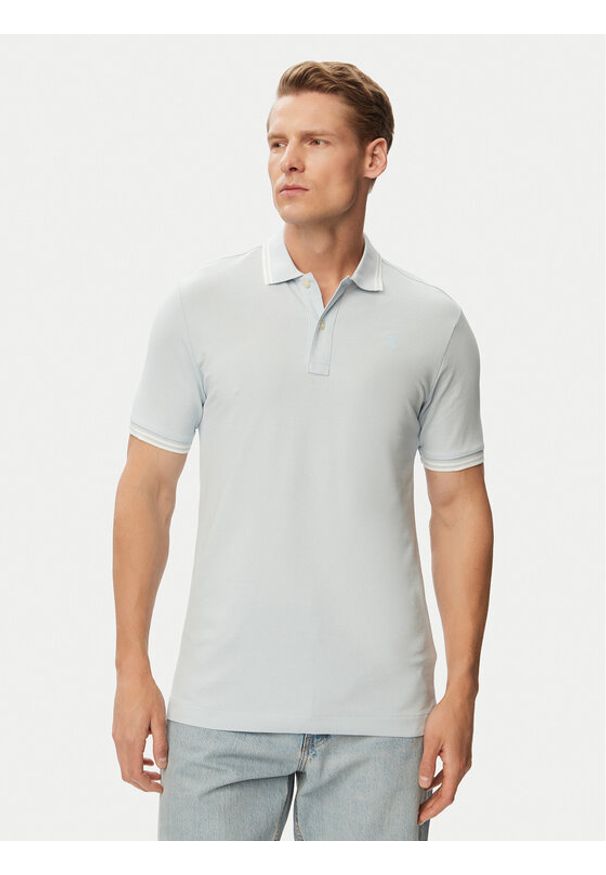 G-Star RAW - G-Star Raw Polo Dunda D17127-5864 Niebieski jasny Slim Fit. Typ kołnierza: polo. Kolor: niebieski. Materiał: bawełna