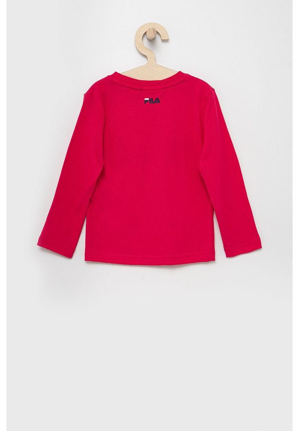 Fila Longsleeve dziecięcy kolor różowy. Okazja: na co dzień. Kolor: różowy. Materiał: dzianina, bawełna. Długość rękawa: długi rękaw. Wzór: nadruk. Styl: casual