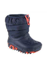 Buty Crocs Classic Neo Puff Boot Toddler Jr 207683-410 niebieskie. Wysokość cholewki: przed kolano. Kolor: niebieski. Materiał: guma, syntetyk. Szerokość cholewki: normalna