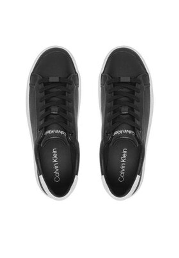 Calvin Klein Sneakersy Vulc Lace Up Lth HW0HW02214 Czarny. Kolor: czarny. Materiał: skóra