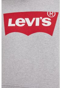 Levi's® - Levi's bluza bawełniana męska kolor szary z kapturem z nadrukiem. Okazja: na co dzień, na spotkanie biznesowe. Typ kołnierza: kaptur. Kolor: szary. Materiał: bawełna. Wzór: nadruk. Styl: biznesowy, casual