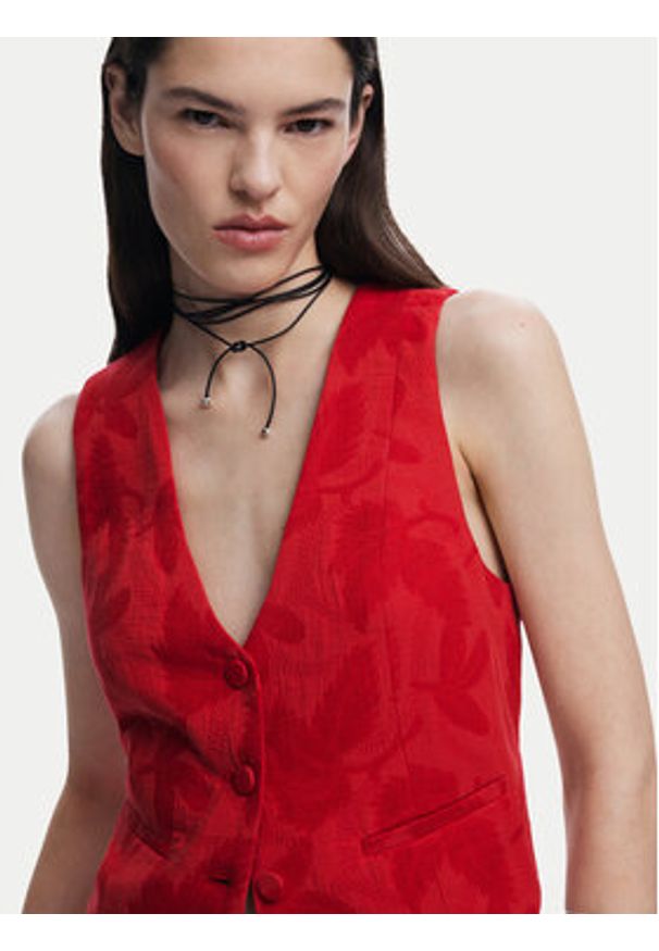 Desigual Kamizelka Portland 25SWEW24 Czerwony Regular Fit. Kolor: czerwony. Materiał: bawełna