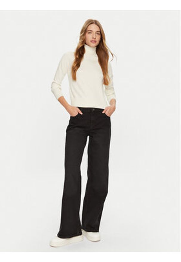 Guess Jeans Golf W4BR15 Z3HO2 Écru Regular Fit. Typ kołnierza: golf. Materiał: syntetyk