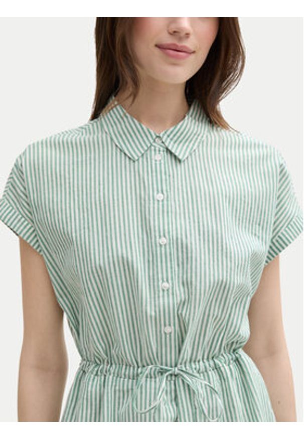 Tom Tailor Denim Sukienka koszulowa 1045766 Zielony Regular Fit. Kolor: zielony. Materiał: bawełna. Typ sukienki: koszulowe