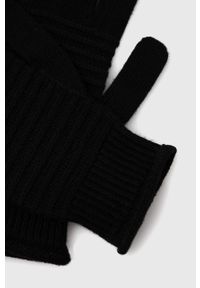 Sisley - Rękawiczki z domieszką kaszmiru. Kolor: czarny. Materiał: kaszmir. Wzór: gładki #2