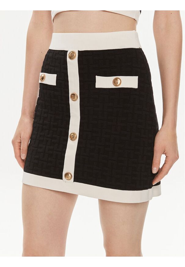 Elisabetta Franchi Spódnica mini GK-98B-42E2-004477 Czarny Slim Fit. Kolor: czarny. Materiał: syntetyk, wiskoza