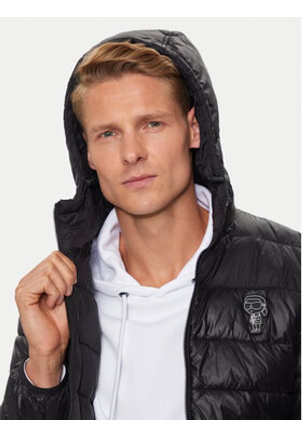 Karl Lagerfeld - KARL LAGERFELD Kurtka przejściowa Blouson 505090 543590 Czarny Regular Fit. Typ kołnierza: dekolt w karo. Kolor: czarny. Materiał: syntetyk