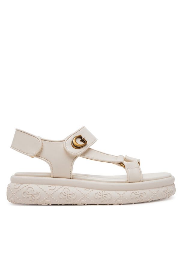 Guess Sandały FLJLAN ELE03 Écru. Materiał: skóra