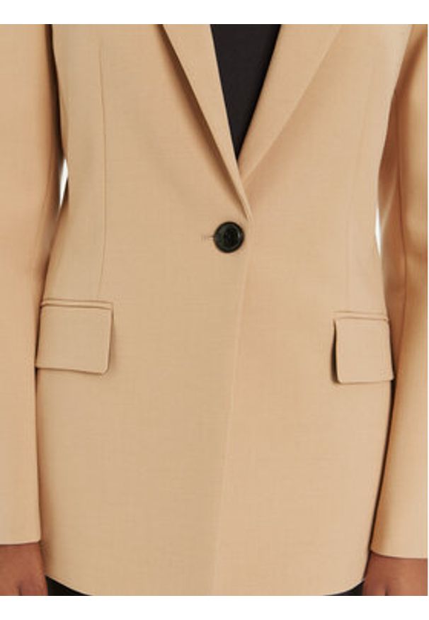 Hugo - HUGO Marynarka Atana-2 50546778 Beżowy Regular Fit. Kolor: beżowy. Materiał: syntetyk