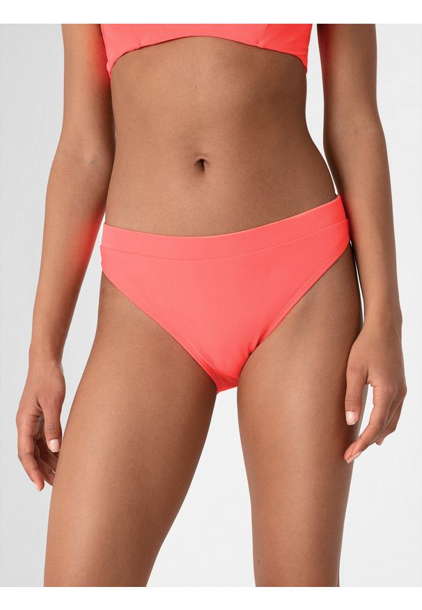 4f - 4F Kostium kąpielowy damski (dół) XS. Kolor: różowy. Materiał: dzianina, materiał. Wzór: gładki