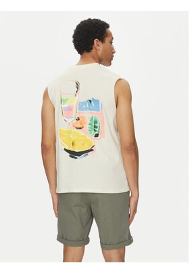 Jack & Jones - Jack&Jones Tank top Varenna 12273524 Écru Oversize. Materiał: bawełna