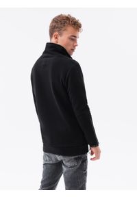Ombre Clothing - Bluza męska rozpinana London B1362 - czarna - XXL. Kolor: czarny. Materiał: dzianina, poliester, bawełna