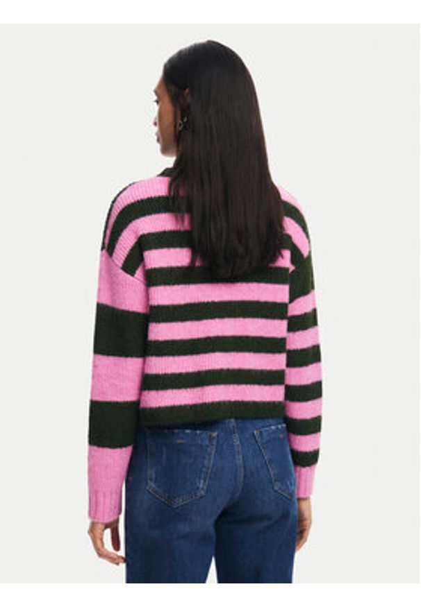 Desigual Sweter Hamilton 24WWJF30 Różowy Regular Fit. Kolor: różowy. Materiał: syntetyk