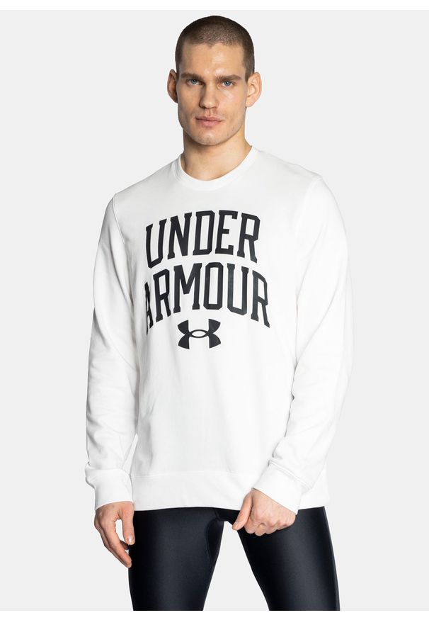 Bluza męska Under Armour Rival Terry Crew (1361561-112). Okazja: na co dzień. Kolor: biały. Styl: casual
