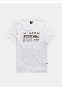 G-Star RAW - G-Star Raw T-Shirt Distressed D24420-336 Biały Slim Fit. Kolor: biały. Materiał: bawełna
