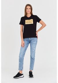 Just Cavalli - JUST CAVALLI Czarny damski t-shirt R Gold Tiger Label, Rozmiar M. Kolor: czarny #4