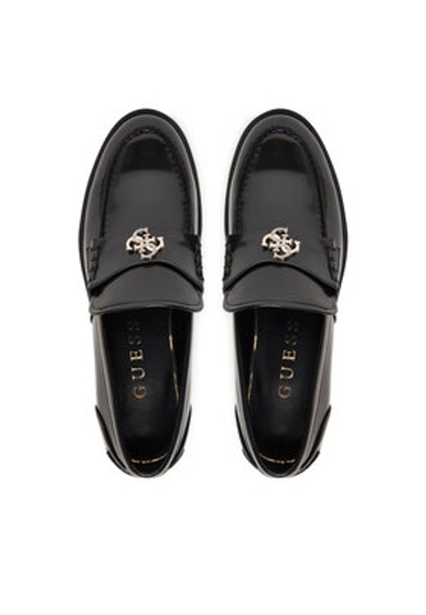 Guess Loafersy FLPBVL ELE14 Czarny. Kolor: czarny. Materiał: skóra