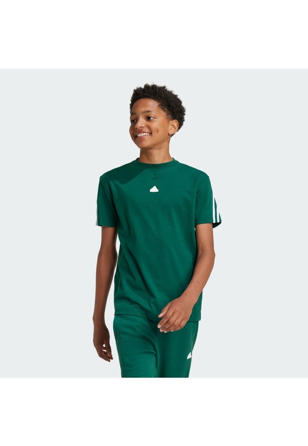 Adidas - Future Icons 3-Stripes Tee. Kolor: biały, zielony, wielokolorowy