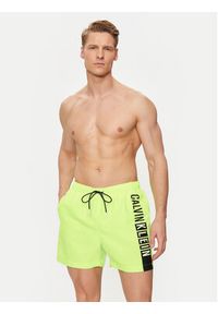Calvin Klein Swimwear Szorty kąpielowe KM0KM00991 Zielony Regular Fit. Kolor: zielony. Materiał: syntetyk #4